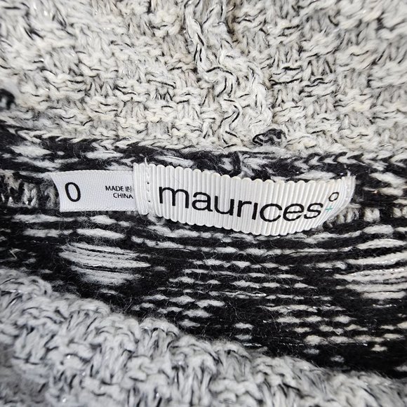 Maurices Sweater Women's‎ 0 XS Fair Isle Cowl Neck Metallic Thread Knit Pullover - Picture 2 of 11